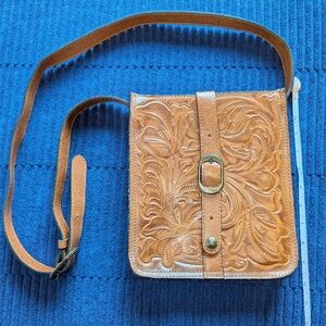 Patricia Nash Tan Embossed Crossbody Bag